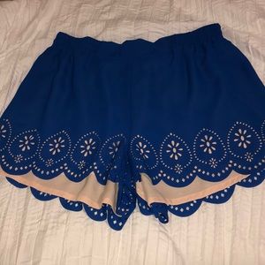 Royal blue festival shorts